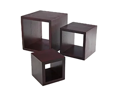 American Metalcraft RSM2 Mahogany Wood Riser Set - 3/Set