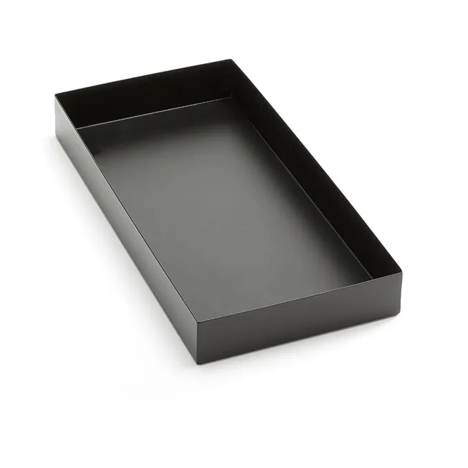 American Metalcraft SBBL Black Rect Metal Tray 16.38" L x 8.25" W x 2" H Break‑Resist Dishwasher Safe