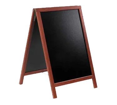 American Metalcraft SBDM85 Sandwich Board 21.5" x 2.25" x 33.5" Chalkboard Mahogany Frame Dbl‑Sided