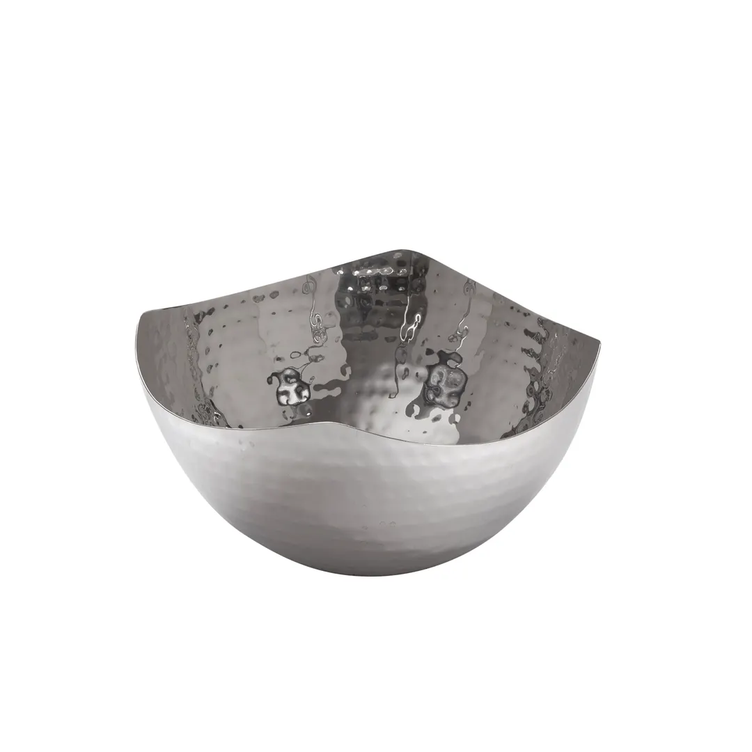 American Metalcraft SBH3 Squound Square Bowl, 40 oz (1.2 L) / 1 qt, 7" Dia x 2‑1/8" H, Stainless Steel Hammered