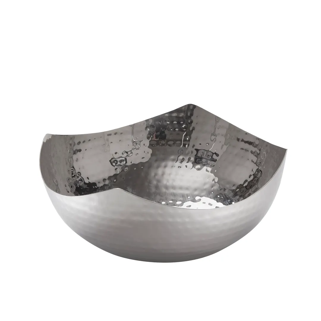 American Metalcraft SBH5 Square Bowl - 2 Quart (67 oz) 9" Dia x 2¾" H, Stainless Steel Hammered