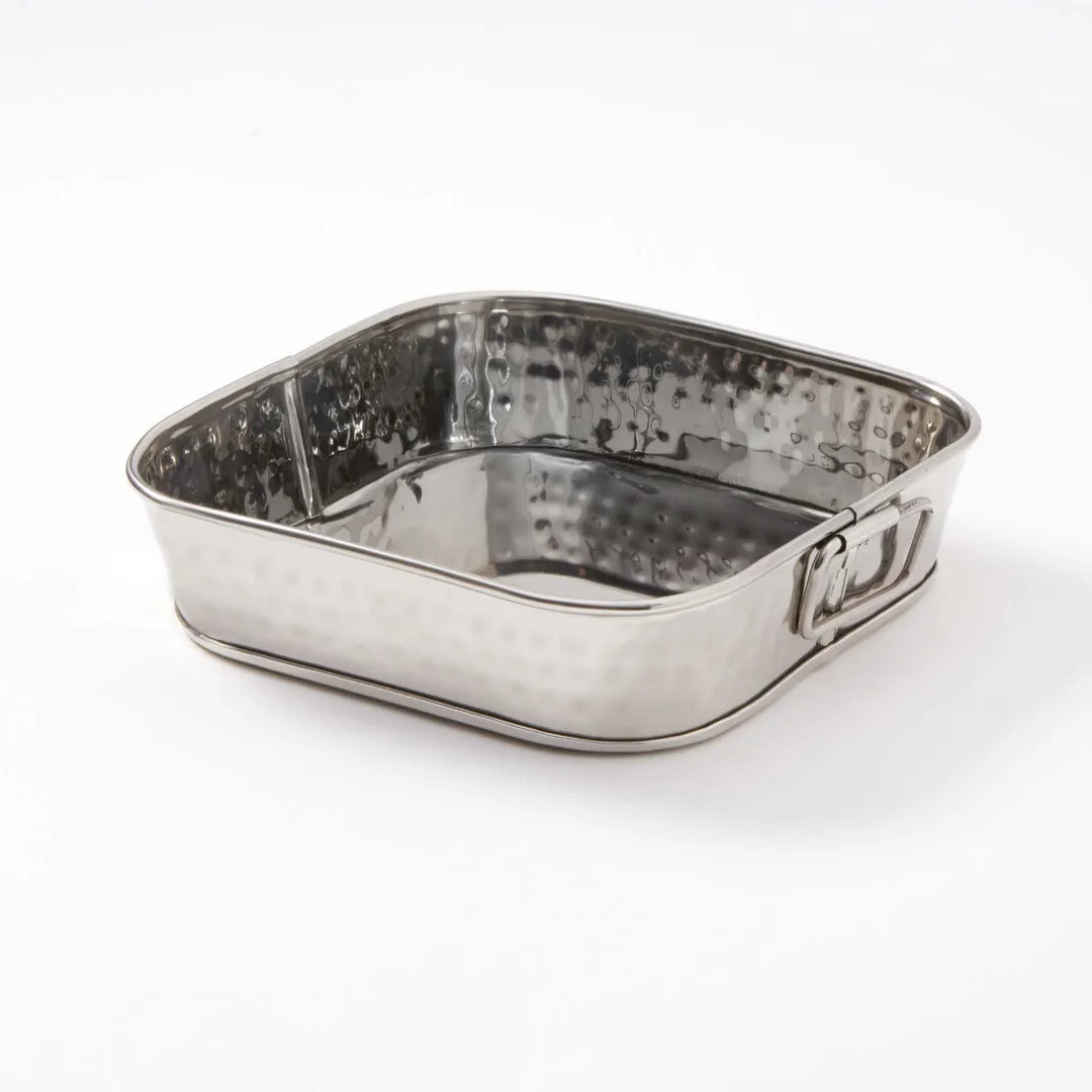 American Metalcraft SHT8 Serving Tray 8" x 8" x 2" Hammered Stainless Steel 54 oz Dishwasher Safe