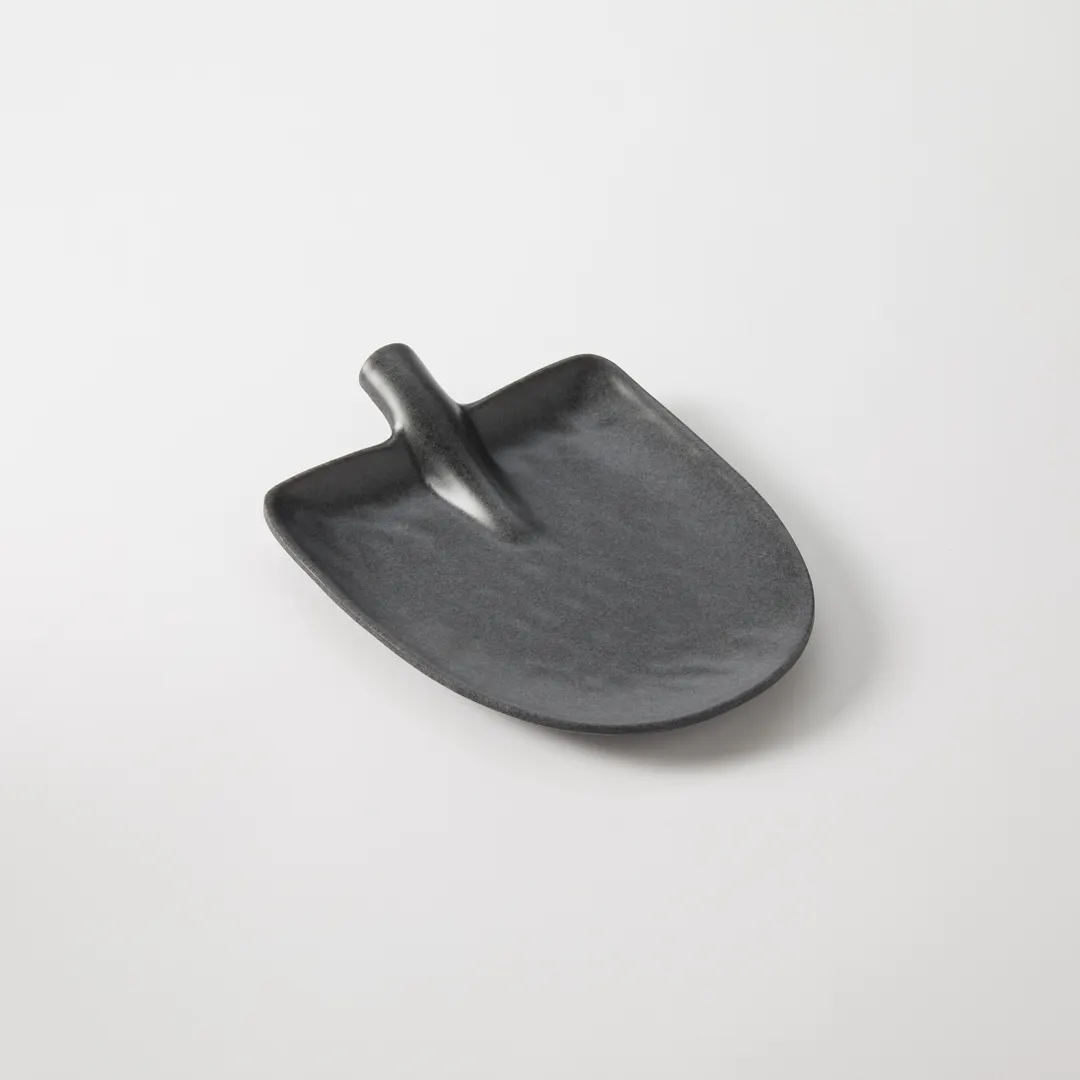 American Metalcraft SP8MN Plastic Shovel Platter, Oval 8.5" x 6.25" x 1.6" Melamine, Midnight Gray
