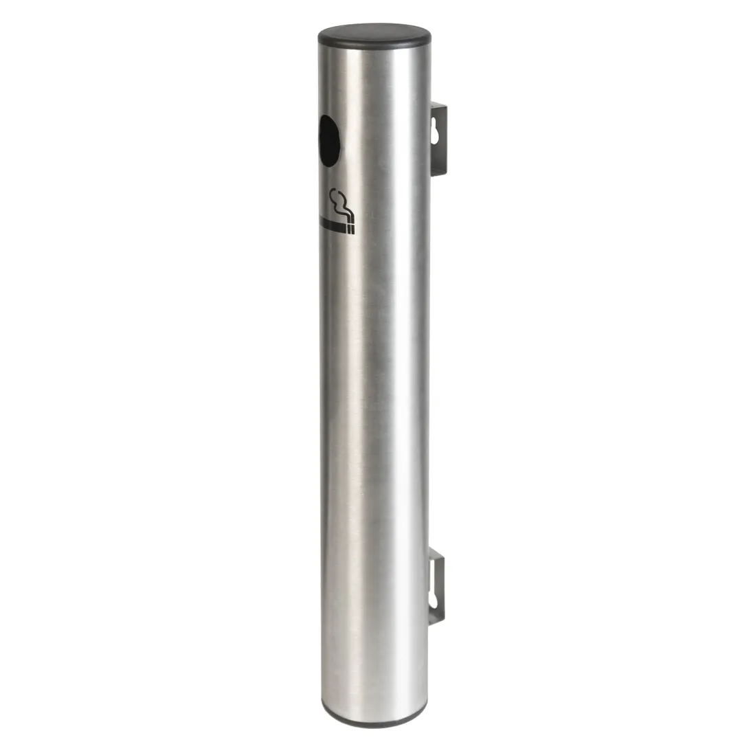 American Metalcraft SPSSWM2 Wall Mount Ash Tray – Smoker Pole, 2½" Dia. x 22" H, Top‑Empty, Stainless Steel