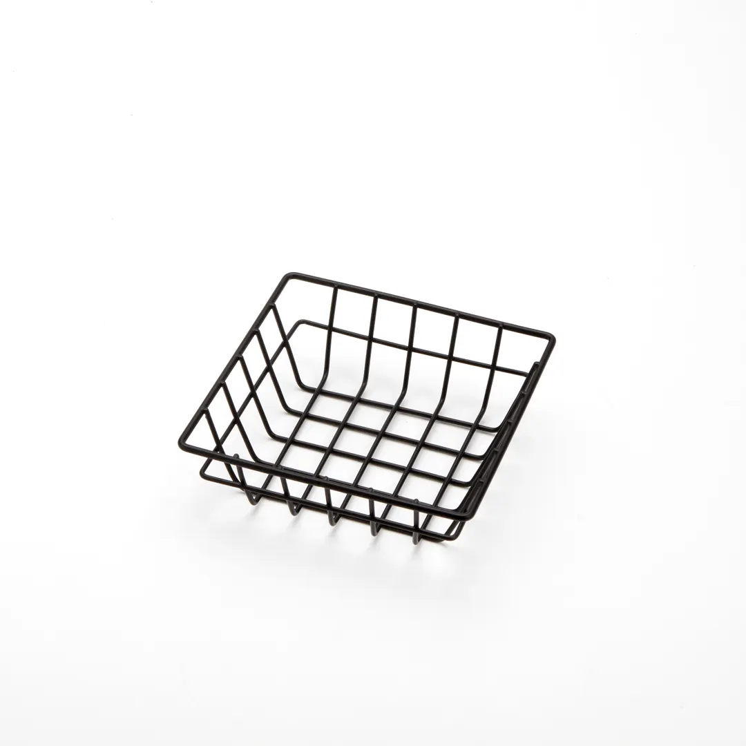 American Metalcraft SQGB6 Wire Grid Basket 6" L x 6" W x 2" H Square Iron Black Hand Wash