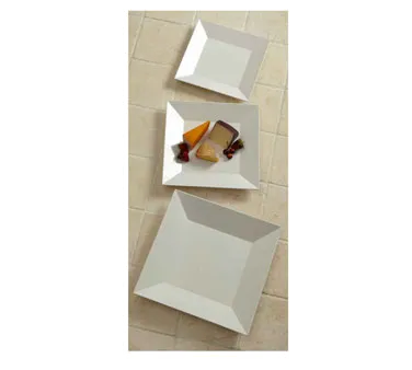 American Metalcraft SQP16 Endurance Square Platter, 16" x 2" White Melamine, Break‑Resistant Tray