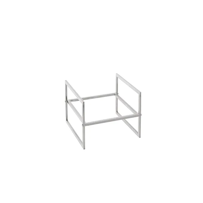 American Metalcraft SRT1 Single-Tier Stainless Riser, White, W 10-19", D 10-19", H 7-5/8", 1-2 Steps