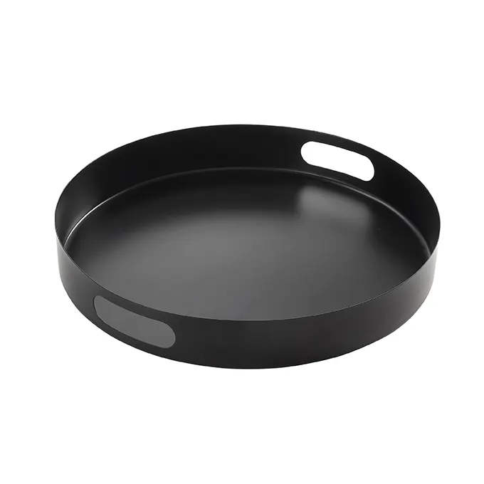 American Metalcraft STB14 - Black Round Metal Serving Tray, 14-5/8" Diameter