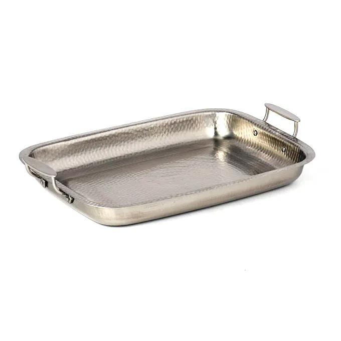 American Metalcraft THRC21 Rectangular Serving Pan, 168 oz, 18‑1/4" L x 14" W x 2" H, Stainless, 20‑1/8" Handles