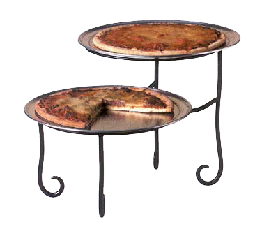 American Metalcraft TLSP1219 Ironworks 2‑Tier Display Stand, Black Iron, 19‑3/8" L x 11‑3/4" W x 12‑3/8" H, Curled Foot