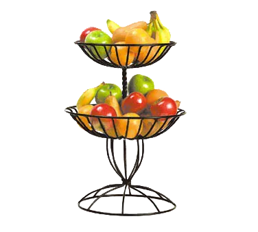 American Metalcraft TTDB2 2‑Tier Black Wrought Iron Stand, 13″ Top × 15″ Bottom × 19‑5/8″ H