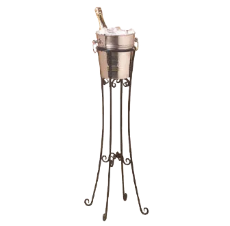 American Metalcraft WICS34 Champagne Stand, 8" Dia x 32" H Black Wrought Iron Wine Bucket Cooler