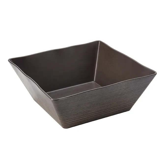 American Metalcraft WMSQ117 Square Melamine Bowl, 6 Quart (216 oz) Brown, Plastic Dinnerware, 6‑Quart Capacity