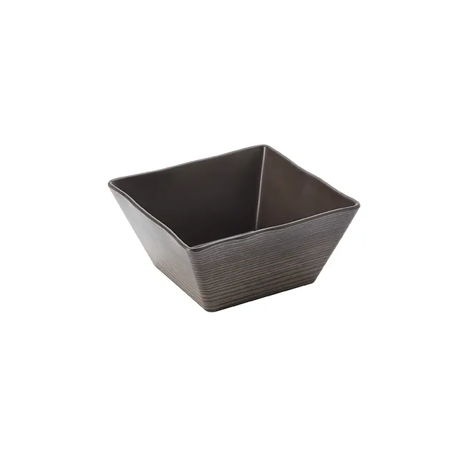 American Metalcraft WMSQ73 Square Melamine Bowl, 58 oz (1.8 qt) Walnut, Plastic Bowl, Durable Design