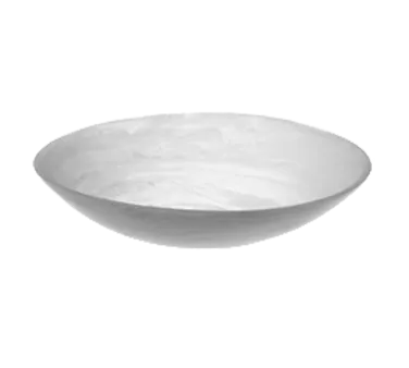 American Metalcraft WSBL15 - 5-Quart (169 oz) Round Resin bowl, 15.75" Diameter x 3.5" H, White swirl, Hand wash