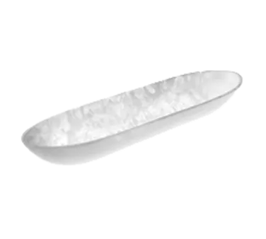 American Metalcraft WSLB27 Boat Bowl, 5-Quart (169 oz) Oblong Resin, White Swirl, 27" L x 7.5" W x 3.4" H, Hand Wash