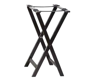 American Metalcraft WTSB40 Tray Stand, 18" x 38" Folding with Black Wood, Brown Frame, Black Nylon Straps, 38" Height