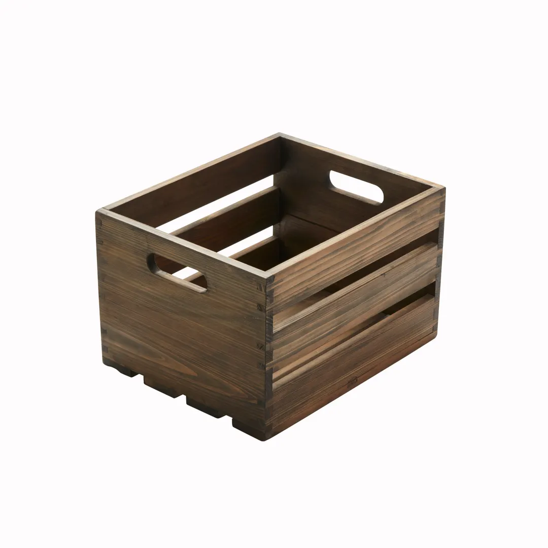American Metalcraft WTV10 Wooden Serving & Display Crate, Rectangular, 10¼" L x 12½" W x 8" H, Vintage, Hand-Wash Only