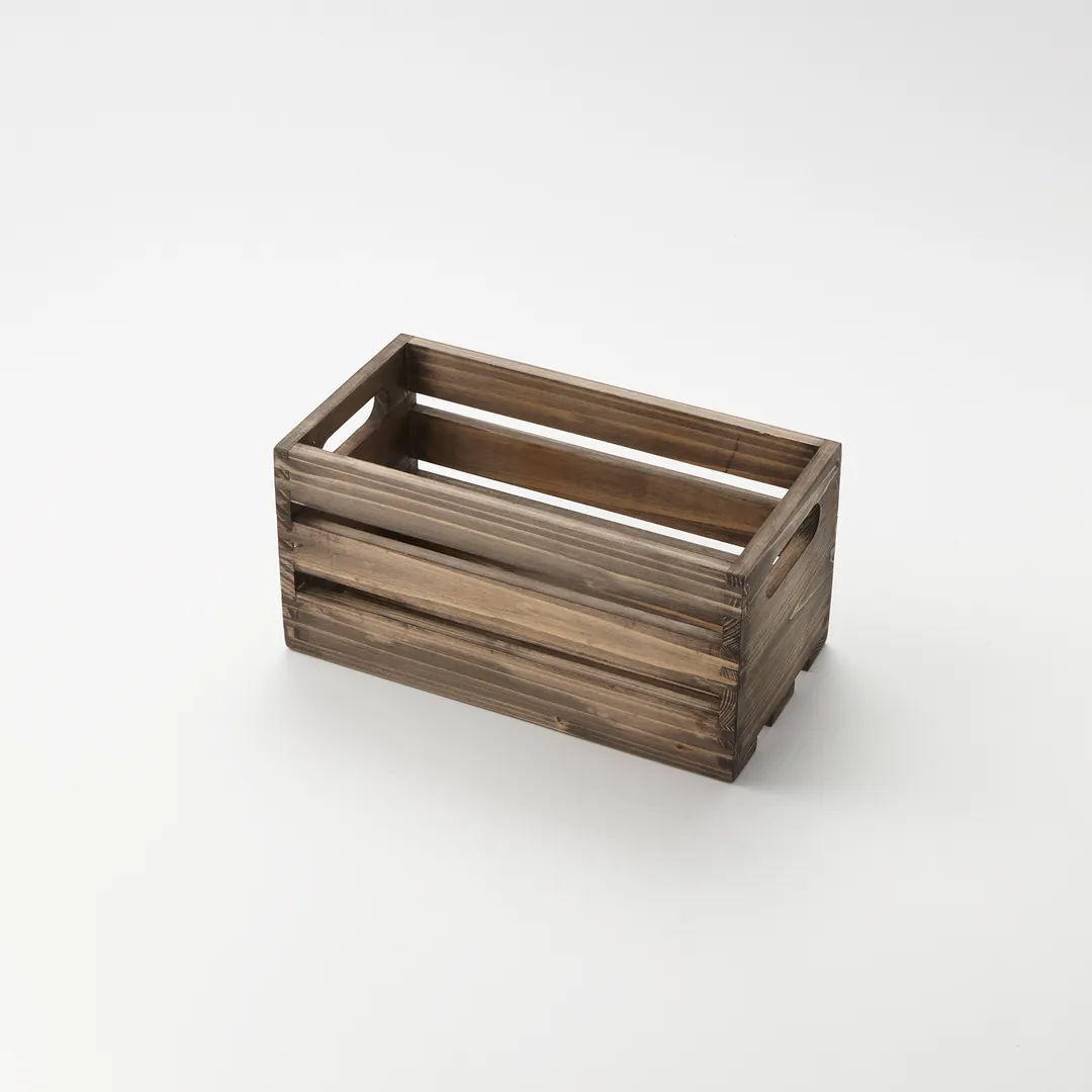 American Metalcraft WTV12 Wooden Serving & Display Crate, 1/3 Size Rectangular, Vintage, 12.25" L x 6.25" W x 6" H
