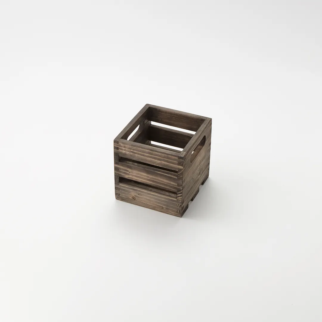 American Metalcraft WTV6 Wooden Crate, 1/6 Scale, Square, 6.25" L x 5.75" W x 5.75" H, Wood, Hand Wash Only