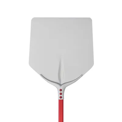 AMPTO 752/33 Square Pizza Peel Shovel 13" x 13" Anodized Aluminium, 47.24" Red Handle, Made in Italy
