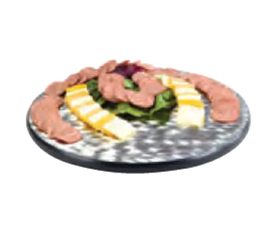 Lakeside 2429 Display Tray, 22" Diameter, Rimless Stainless Steel, Vinyl Edges, RubberFeet, USA Made