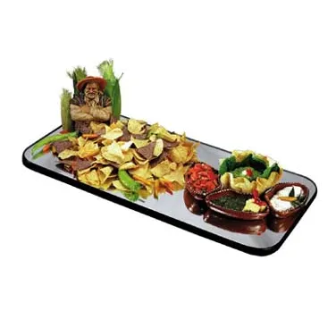 Lakeside 263 Mirror Tray – Rectangular 24" x 48", 1/4" Glass, Wood Backing, Black Vinyl, Made in USA
