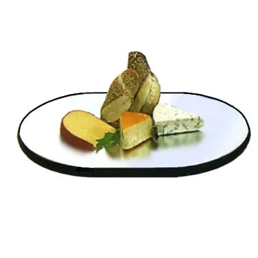 Lakeside 266 Mirror Tray – Oval 18" x 36", Rimless 1/4" Glass, Wood Backing, Black Vinyl Edge