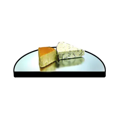 Lakeside 283 Mirror Tray – Half‑Round 32" Rimless Glass, 1/4" Glass, Wood Backing, Black Vinyl Edges