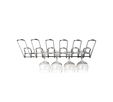 Louis Tellier NC018D 17" Chrome Hanging Glass Rack, 5 Rows, 20 Glasses, Wall Mount