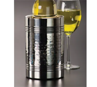 American Metalcraft HMWC75 Wine Cooler 4-3/4" Dia x 7-1/4" H 1‑Bottle Non‑Insulated Steel Hammered