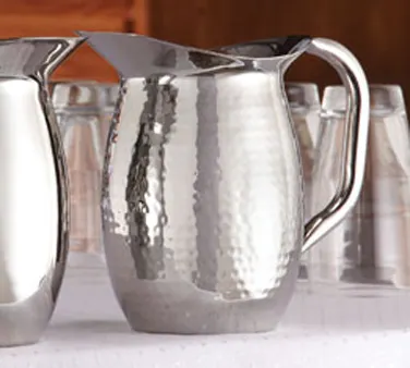 American Metalcraft HMWP44 Pitcher, 44‑Oz (1.4‑Qt) Hammered Double‑Wall Steel, 4‑½″ Dia x 8‑⅛″ H