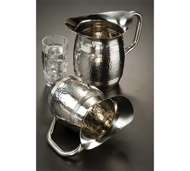 American Metalcraft HMWP85 Water Pitcher, 68 oz Capacity, 5" Dia x 8¼" H, Hammered Steel