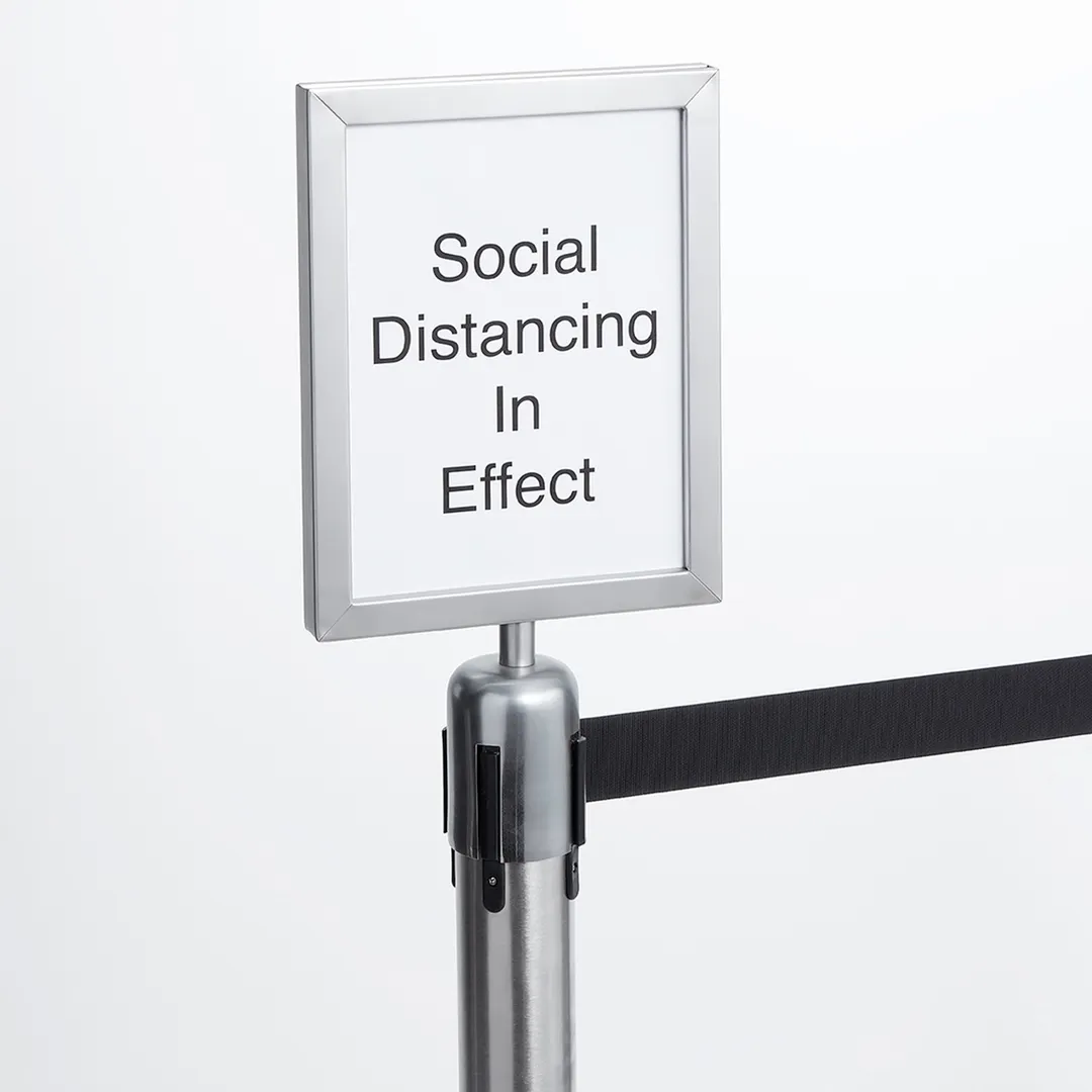 American Metalcraft RBSIGNS Sign, 8½"W x 11"H, 2‑Sided Steel Satin for Retractable Stanchions