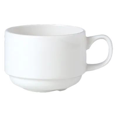 Steelite 11010234 - Stackable Cup, 3.5 oz, 3.5"×2.625"×2.0" Ceramic, Dishwasher Safe 530°F - 36/Case