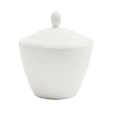 Steelite 11010836 Covered Sugar Pot 7.5 Oz Ceramic Alumina Vitrified Lid Oven Safe to 530°F - 6/Case