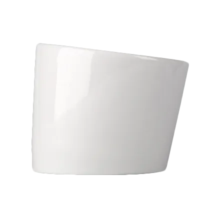 Steelite 11070599 - Tilt Pot 8 oz Slanted China Bowl, 3.5" x 3.0",Alumina, Oven Safe 530°F - 1 Dozen