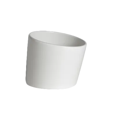 Steelite 11070599 - Tilt Pot 8 oz Slanted China Bowl, 3.5" x 3.0",Alumina, Oven Safe 530°F - 1 Dozen