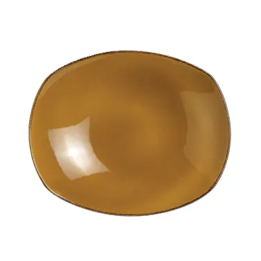 Steelite 11210587 Zest Platter Oval, 8.0" x 7.75" x 1.75", Mustard China, Oven Safe 530°F - 24/Case
