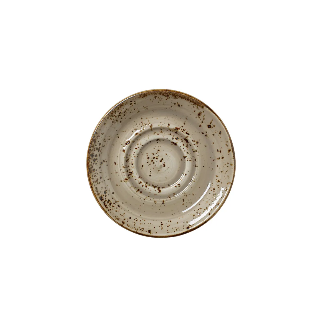 Steelite 11290158 Double Well Saucer 5.75" x 0.75" Craft Vitrified Oven Safe 530°F/275°C - 36/Case