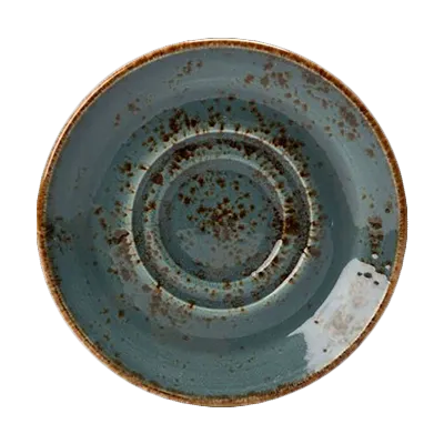 Steelite 11300158 Double Well Saucer, 5.75" x 0.75" Blue Ceramic, Oven Safe to 530°F - 36/Case