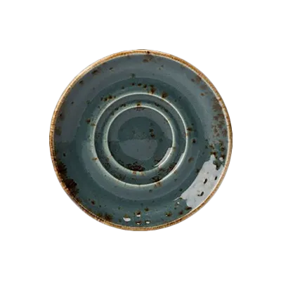 Steelite 11300165 Double-Well Saucer, 4.63" x 0.63", Blue Vitrified, Oven Safe 530°F/275°C - 36/Case