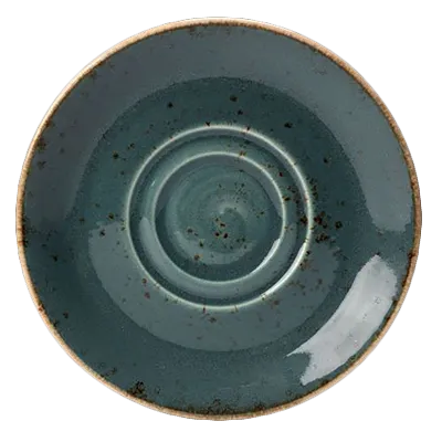 Steelite 11300225 Double‑Well Saucer 6.5" x 0.75" Blue Alumina Ceramic Oven‑Safe to 530°F - 36/Case