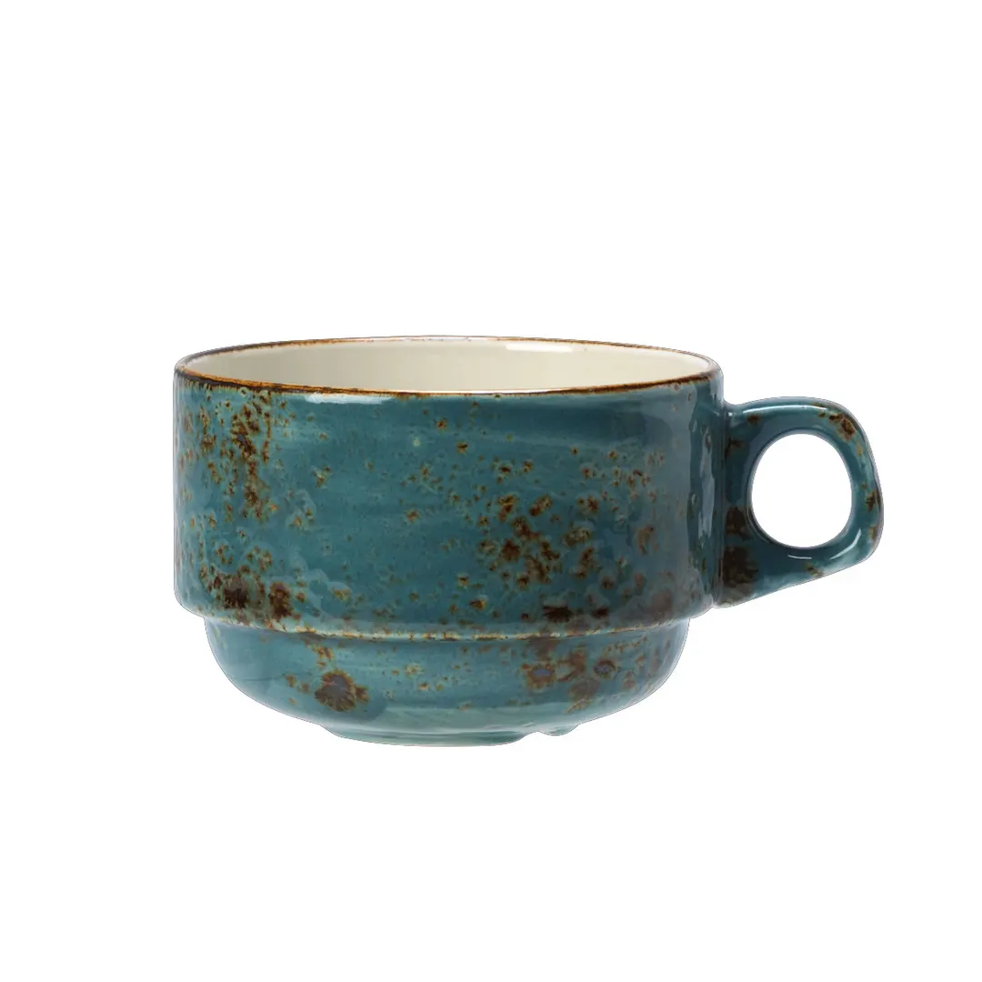 Steelite 11300234 Stacking Cup, 3.5 Oz, 3.5" x 2.625" x 2.0", Blue China, Oven Safe to 530°F - 36/Case