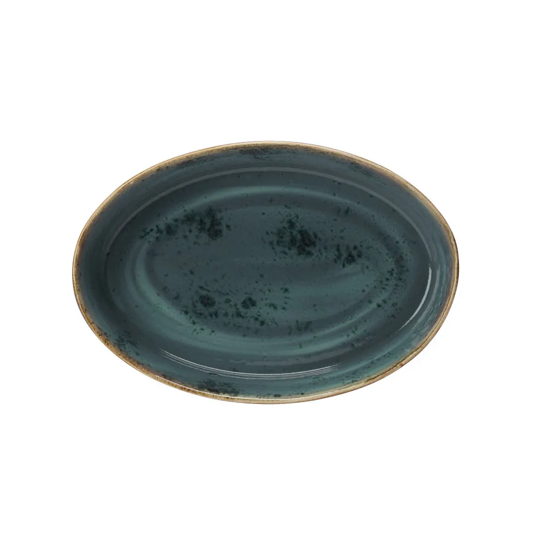 Steelite 11300326 - Oval Ceramic Dish 1.625 Qt 11" x 7.5" x 2.125" Blue Oven Safe 530°F - 6/Case