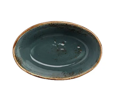 Steelite 11300328 - Oval Baker, 13 oz (6.25" x 3.5" x 2.0"), Blue Ceramic, Oven Safe 530°F - 24/Case