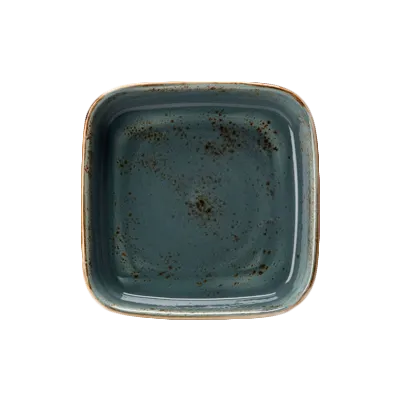 Steelite 11300329 - Square Roaster Baking Dish, 2.0 Qt 10"×10"×2" Blue Ceramic, Safe 530°F - 6/Case