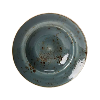 Steelite 11300372 - Round Ceramic Bowl, 12 Oz (10.625" x 2"), Blue Craft, Oven Safe 530°F - 6/Case
