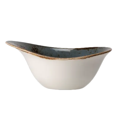 Steelite 11300524 - 14.5 Oz Blue Ceramic Bowl 7"×5.5"×3.5", Vitrified, Oven Safe 530°F - 1 Dozen