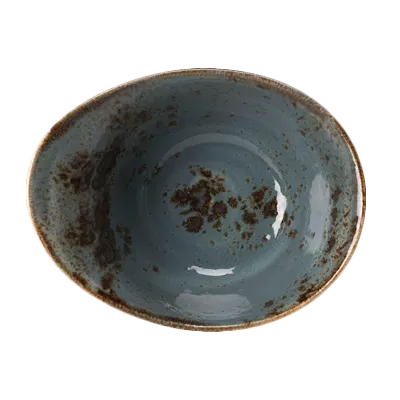 Steelite 11300524 - 14.5 Oz Blue Ceramic Bowl 7"×5.5"×3.5", Vitrified, Oven Safe 530°F - 1 Dozen